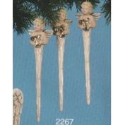 S2267- 3 Cherub Icicles with Harp 20cm