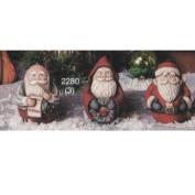 S2280ST - 3 Round Santa Hanging Ornaments 9cm