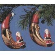 S2286 -2 Santas Sitting on the Moon Hanging Ornaments 12cm