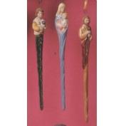 S2315ST- 3 Holy Family Icicles Shepherd, Joseph & Mary holding Jesus 21cm