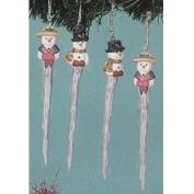 S2375- 4 Mini Snowpeople Icicles 15cm