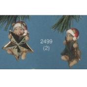 S2499- 2 Hanging Bears with Stars 10cm