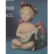 S2550-Sitting Cherub Crossed Legs with Mandolin Arms 17cm