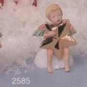 S2585- 2 Cherubs with Star Hanging Ornaments 10cm