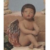 S2666A-Black Cherub with Knees Up & Hands on Knees 16cm