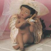 S2666E-Black Cherub with Knees Up with Violin Arms 16cm