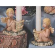 S2673- 2 Cherub Candle Holders 10cm