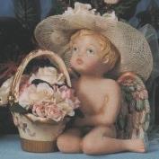 S2874-Cherub with Scrolled Basket 15cm