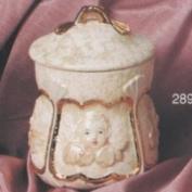 S2892-Cherub Cottonball Container with Lid 14cm