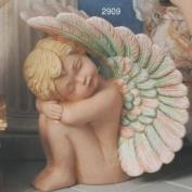 S2909-Large Sleeping Cherub with Uplifted Wings Looking Left 26cm