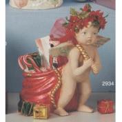 S2934-Cherub Pulling Santa Bag 22cm