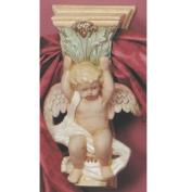 S3025-Cherub Drapery Bracket with Back Plate Looking Left 28cm