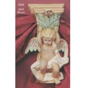 S3026-Cherub Drapery Bracket with Back Plate Looking Right 28cm