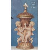 S3145-Ornate Container with Cherubs & Lid 31cm