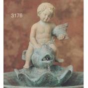 S3176-Cherub on Dolphin 25cm