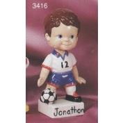 S3416-White Soccer Boy Nodder 17cm Includes Spring