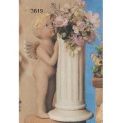 S3619-Large Cherub with Column Vase 34cmT