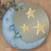 S3720-Moon Wall Plaque with 3 Stars 46cm