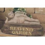 S3771-Lying Cherub on Stone 28cm