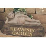 S3771-Lying Cherub on Stone 28cm