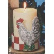 S3816-Rooster on Round Footed Candle Holder 11cm