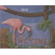 S3856-Flamingo Welcome Sign 25cm Wide