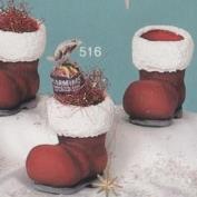 S516- 3 Santa Boot Candy Cups 8cm