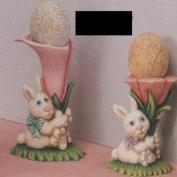 TL548 - 2 Flower Bunny Egg Cups 12cm