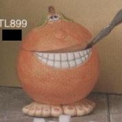 TL899-Orange Sugar Bowl 14cm