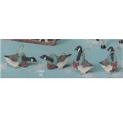 S1364ST - 4 Christmas Geese Hanging Ornaments 8cm