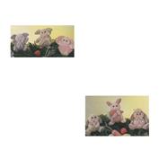 D1287 - 6 Bunny Flower stick Ornaments 10cm