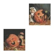 D1015 -Tiny Tot Ghost & Witch Pumpkin Boxes 10cmH