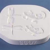 SG07-2 Dragonflies 9.5 x 7cm/ 8.5 x 5.5 and 2 Geckos 11 x 8cm/ 8 x 6cm