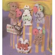 S1584ST -6 Birthday Magnets 5cm Cow, Elephant, Owl, Ducks & 2 Bears