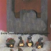 D476 -4 Country Stove & Lantern Hanging Ornaments 7.5cm