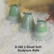 D282 -3 Small Soft Sculpture Hanging Bells 7cmT