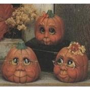 D563 -3 Character Pumpkins with Faces 10cm