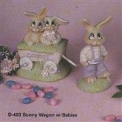 D403 -Bunny Wagon with Babies 12.5cm