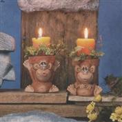 TL912 -2 Woo Woo Monkey Pots 8cm Tall