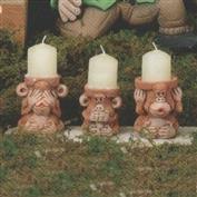 TL924 -3 Small See,Speak,Hear No Evil Monkey Pots 7cm