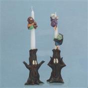 DM1707 -2 Petrified Forrest Candlesticks 18cm Tall