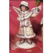 S1929 -Victorian Angel in Coat with Bell 25cm Tall