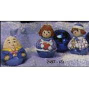 S2497 -Hanging Roly Poly Boy & Girl Rag Dolls & Humpty Dumpty 10cm