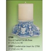 S2767 -Round Capital Candle Holder S2766 with Candle Insert 15cmW