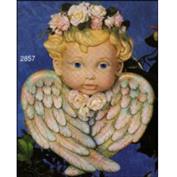 S2857 -Large Cherub Face Plaque