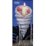 S3455 -Rough Spiral Shell Candleholder 20cmT