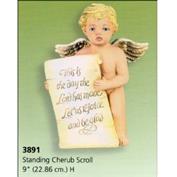 S3891 -Standing Cherub with Jesus Loves Me Scroll 23cm