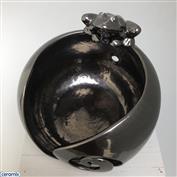 YARN0085-Golden Bronze Frog Large Round Yarn Bowl 16cm Diameter x 11.5cm High