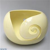 YARN0090-Pop of Yellow Large Round Yarn Bowl 16cm Diameter x 11.5cm High