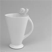 Ceramic Slippey Snail Tall Mug 13 cm Tall with Oval Handle